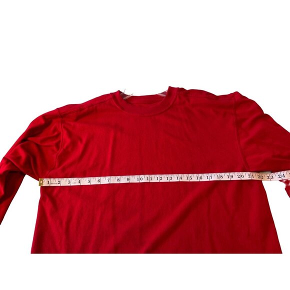 Large Red Long Sleeve T-shirt  Crew Neck 5g - Picture 5 of 10